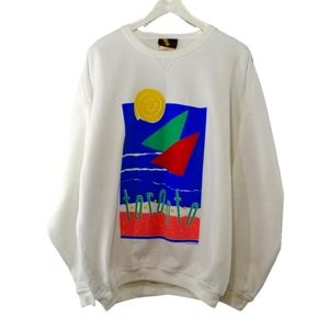 Like New Throwback OH YES TORONTO! White Crew Neck Sweater Made in Canada sz XL